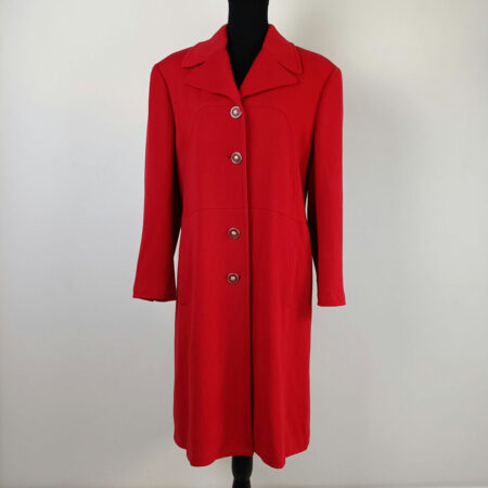 cappotto rosso lunga donna