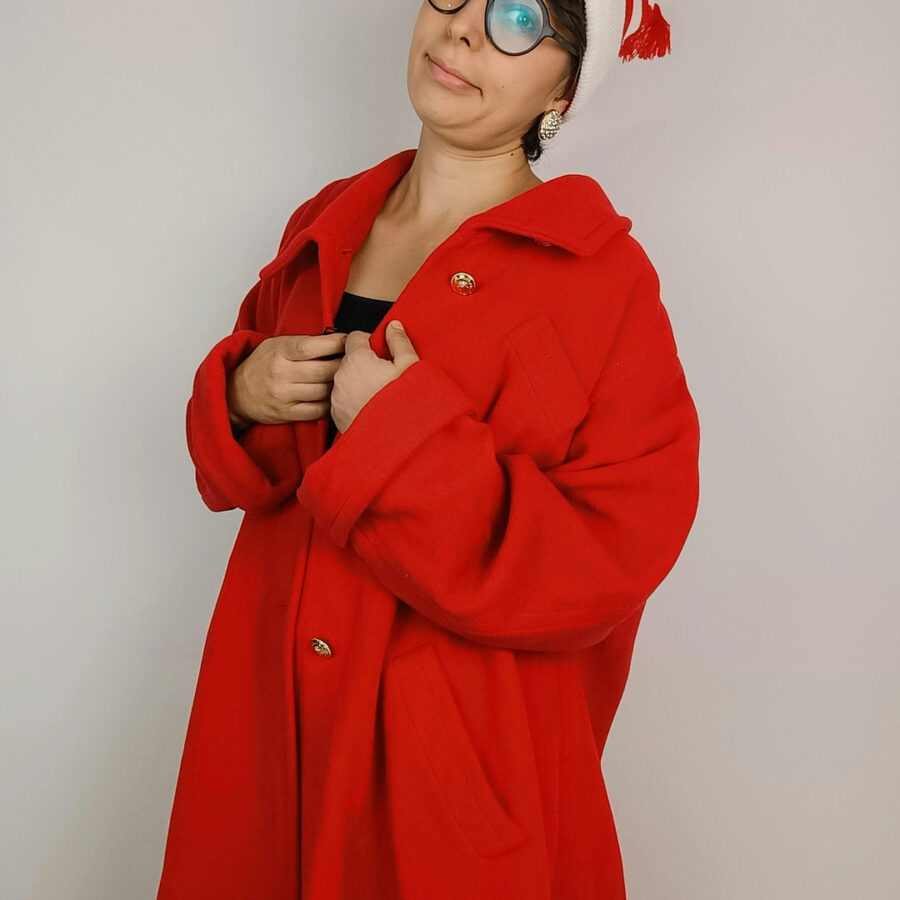 cappotto lungo rosso vintage
