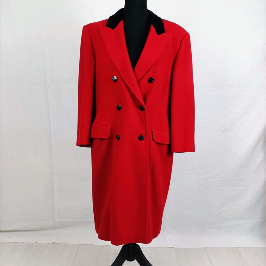 vintage red maxi coat