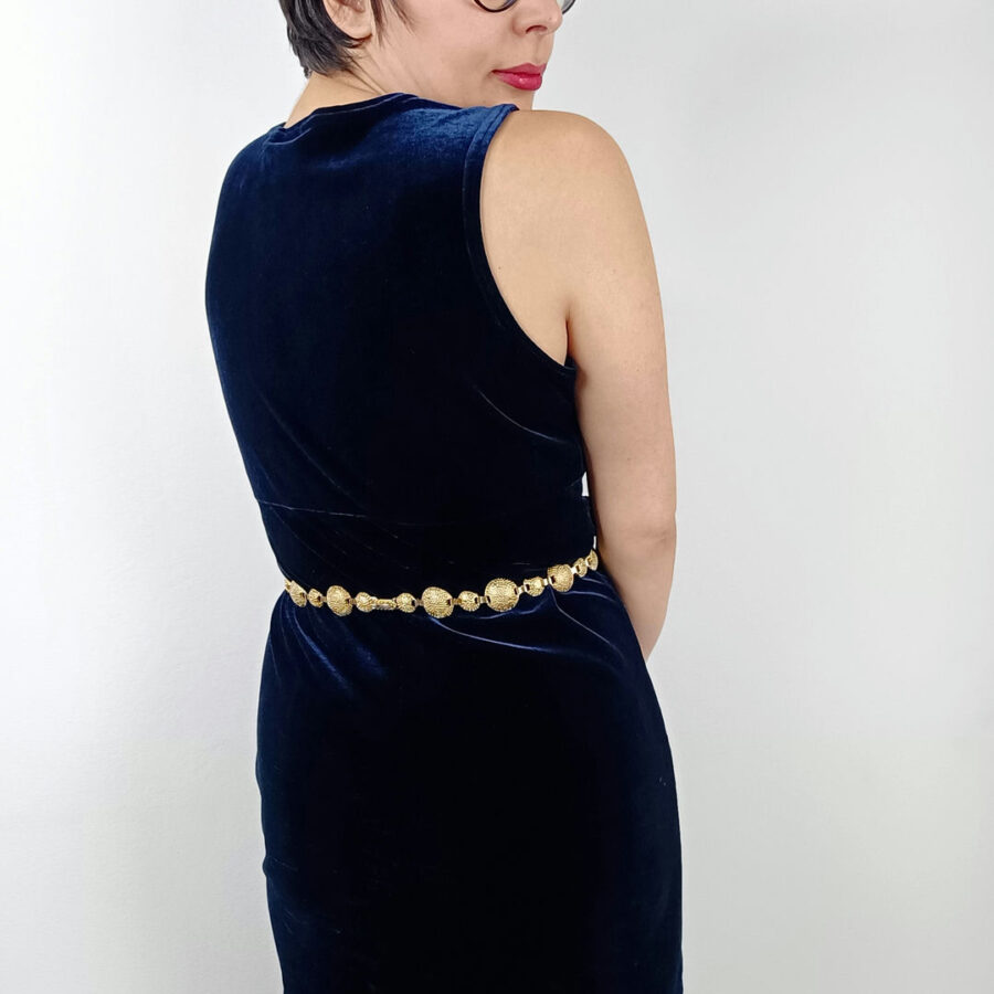 velvet blue preloved sheath dress