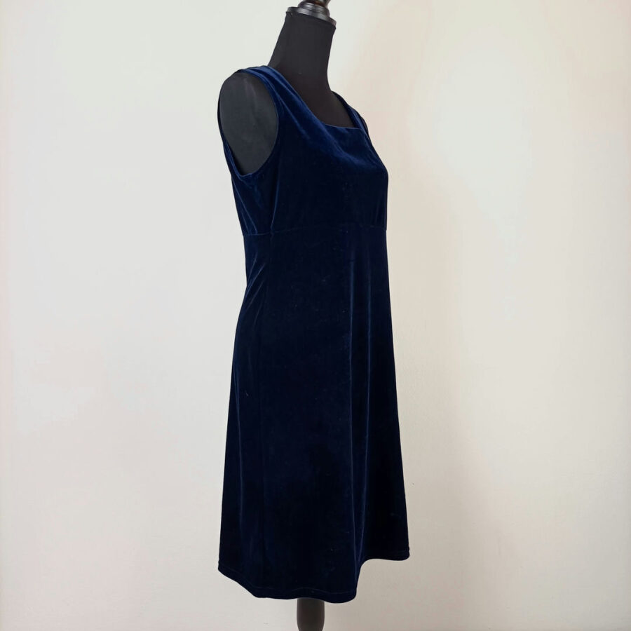 vintage blue velvet dress