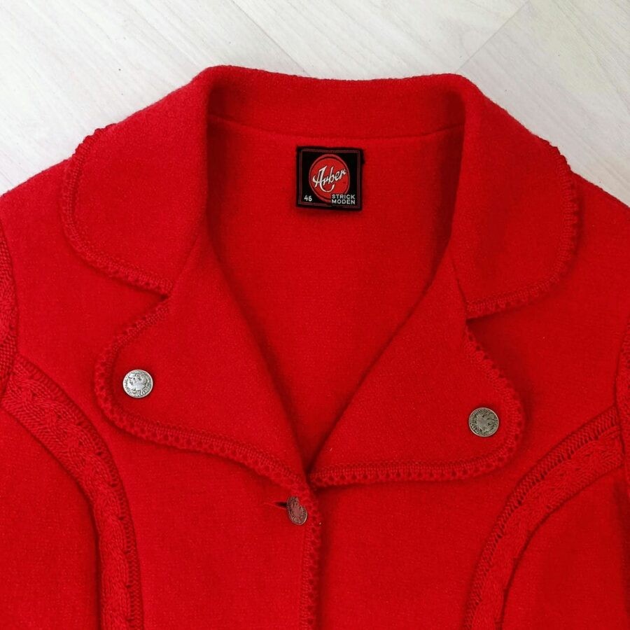 maglione rosso lana donna