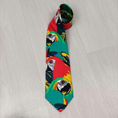 Iceberg Castelbajac cravatta vintage con pappagalli