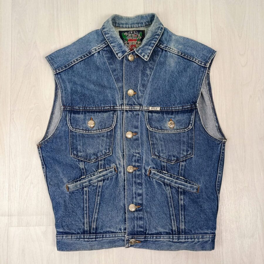 rifle jeans gilet in denim vintage 90