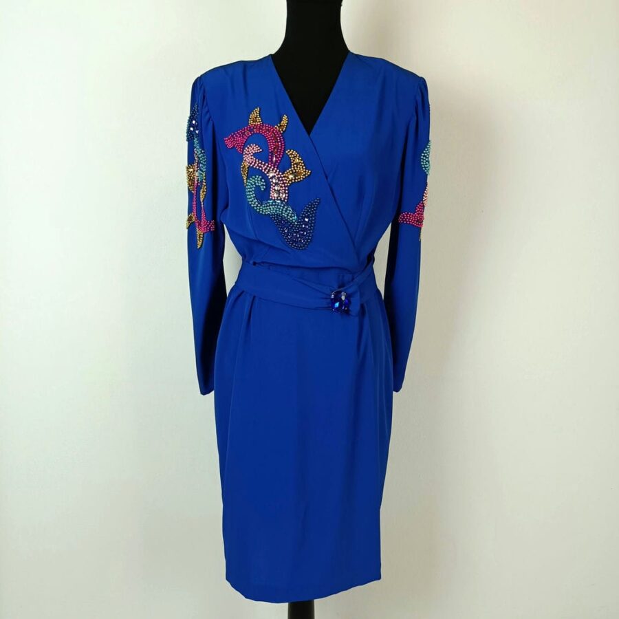 vestito blu elettrico vintage