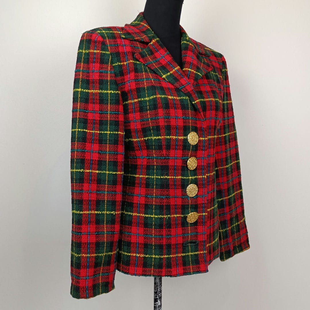 giacca tartan vintage