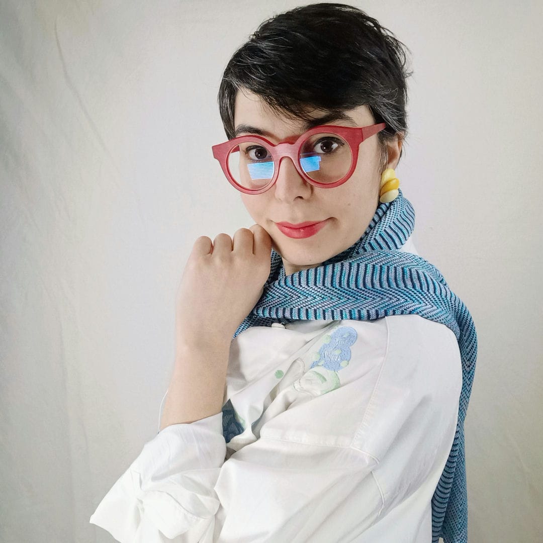 sciarpa azzurra vintage