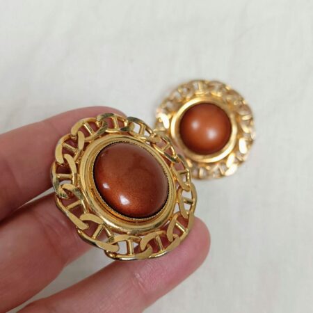 orecchini vintage marroni