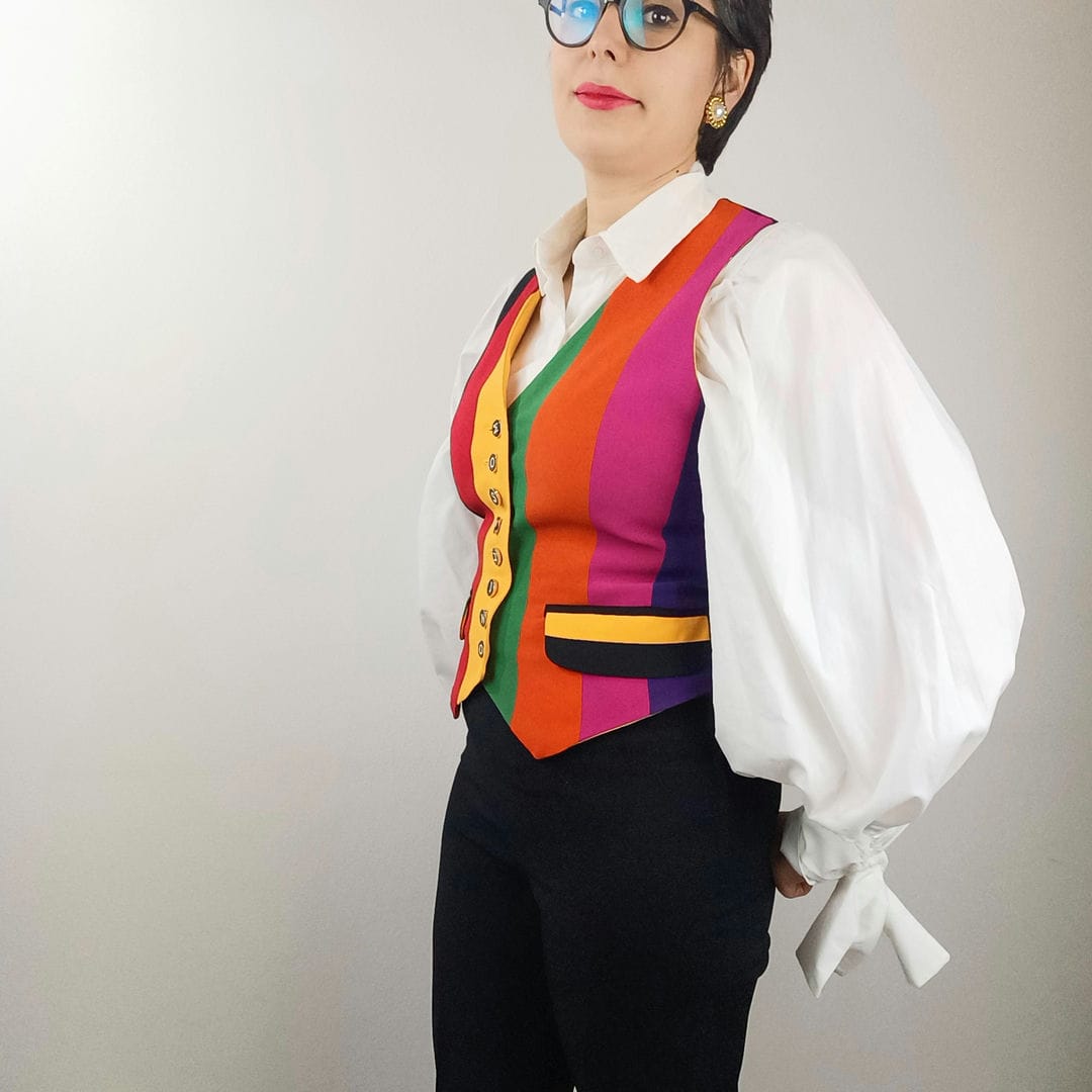 Moschino 1991 gilet iconico arcobaleno - immagine 7