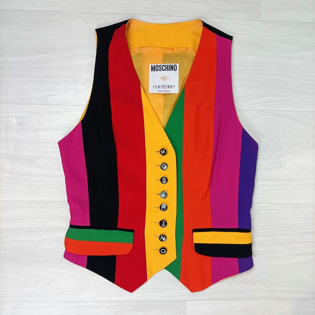 Moschino 1991 gilet iconico arcobaleno - immagine 2