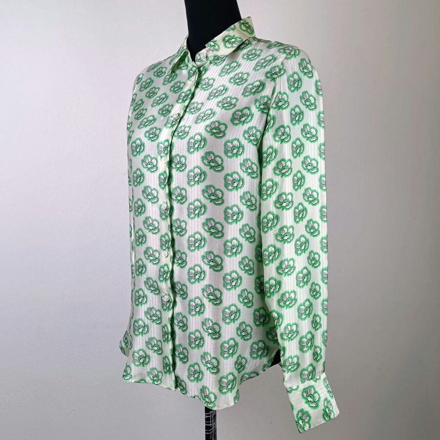 vintage green silk shirt Ballantyne