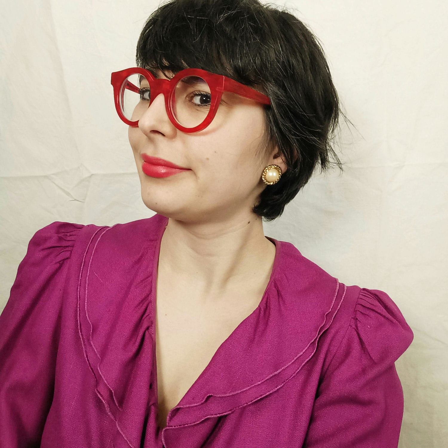 Adrien Mann orecchini vintage con perla - immagine 3