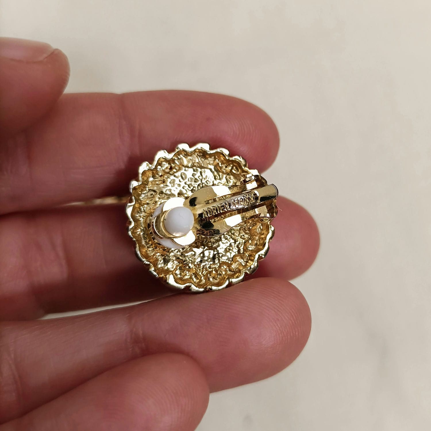 Adrien Mann orecchini vintage con perla - immagine 5