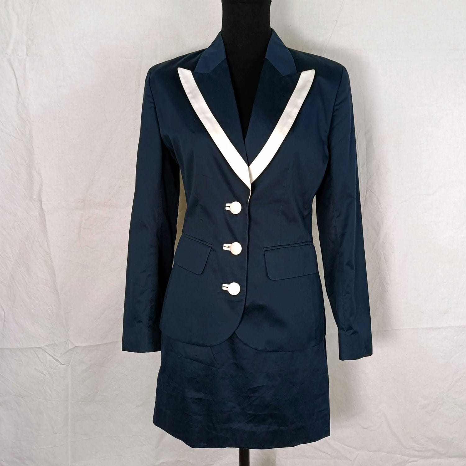 tailleur vintage estivo bianco e blu Kenzo Paris