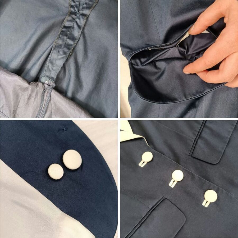 vintage kenzo jacket white and blue