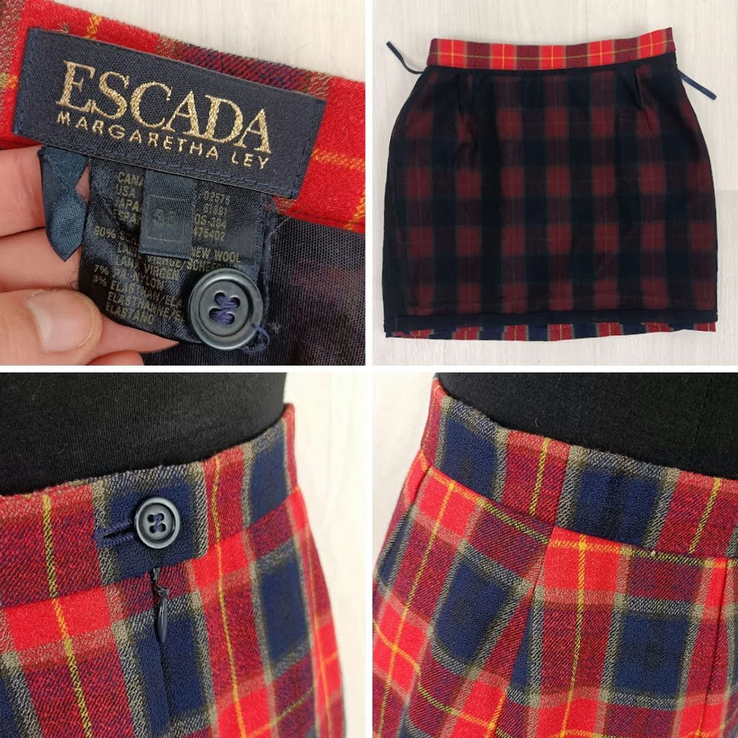 Escada vintage skirt plaid