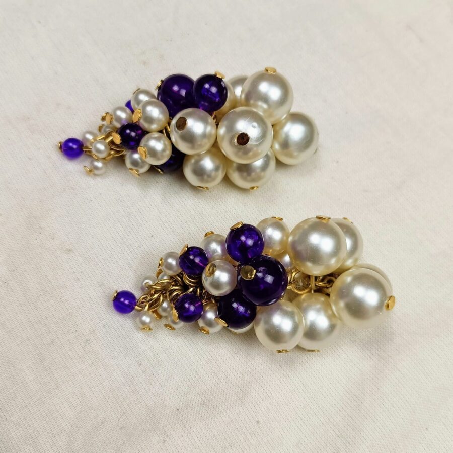 vintage grape earrings