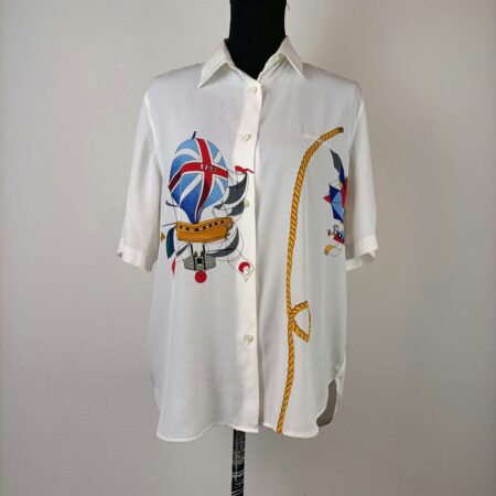 camicia con fantasia di mongolfiere vintage RoccoBarocco