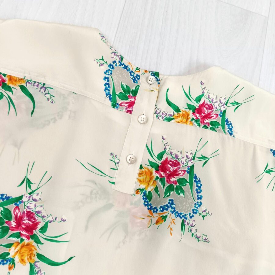 camicia vintage a fiori in seta