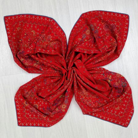 foulard Pierre Cardin vintage rosso con fiori