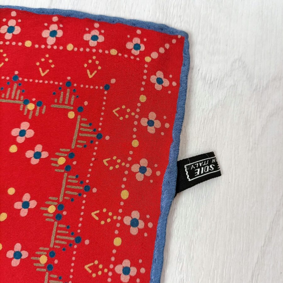 foulard in seta rosso vintage