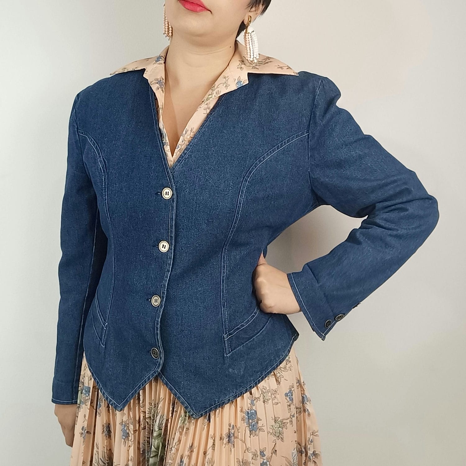 giacca vintage denim 80s