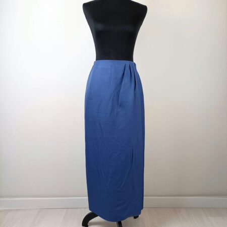 gonna seta lunga blu vintage anni 80 Giorgio Armani