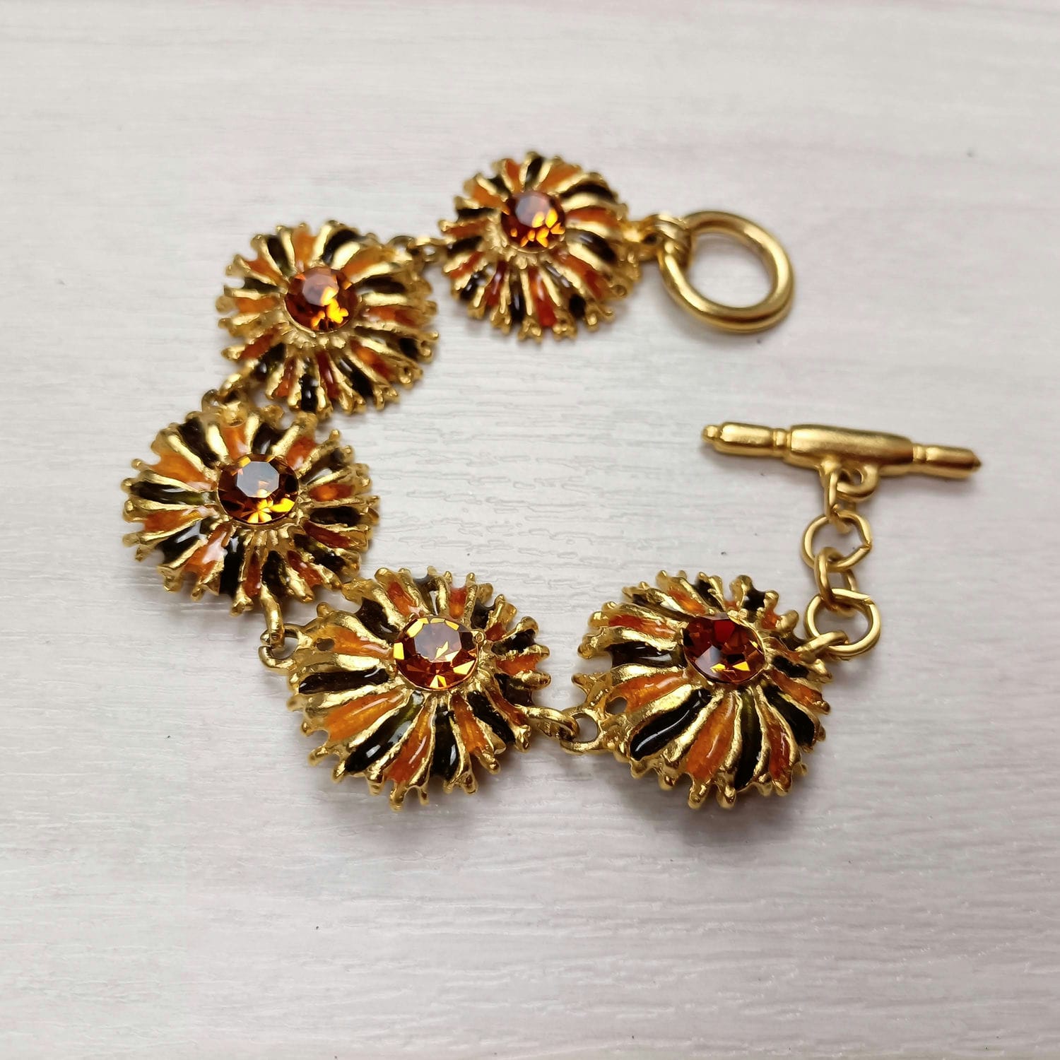 bracciale smaltato a fiori