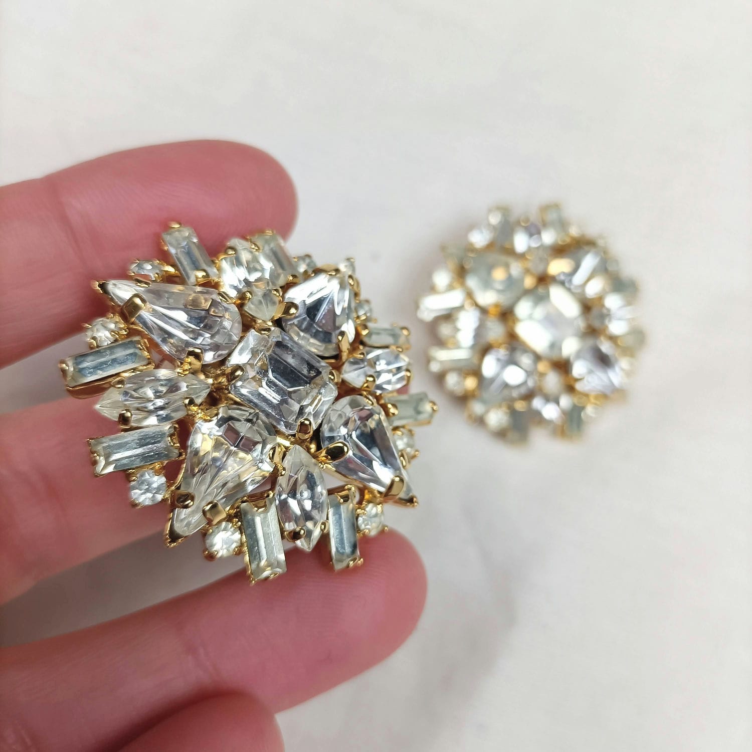 Orecchini fiocco di neve vintage anni 80 - immagine 2