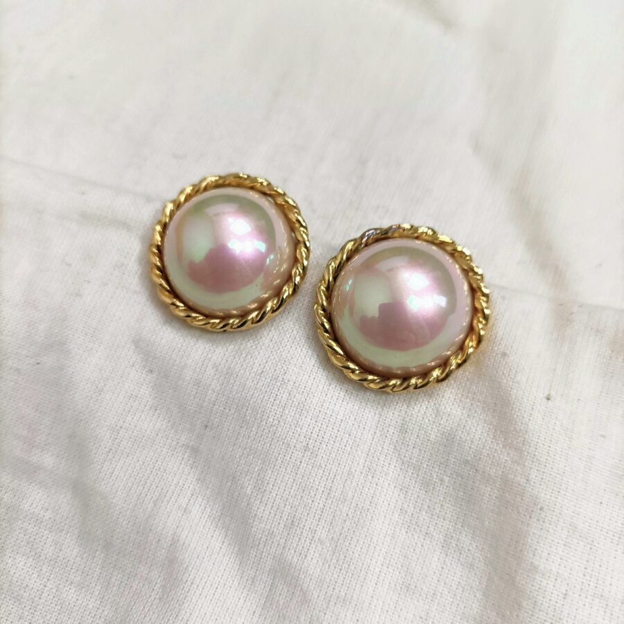 Orecchini vintage in argento con perla