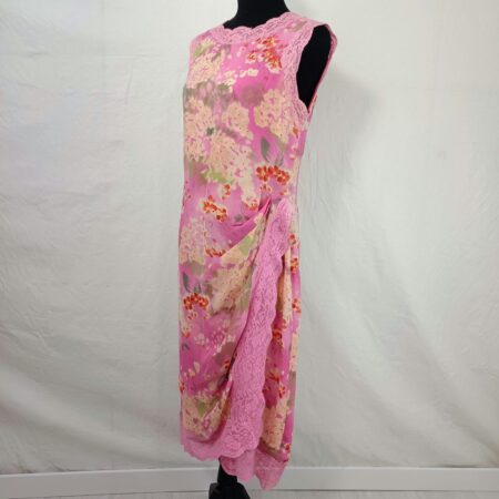 vestito in seta fiori cerimonia