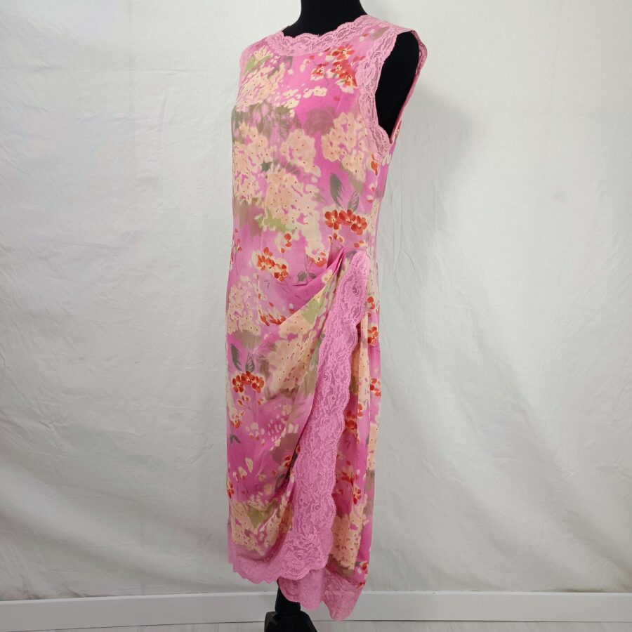 vestito in seta fiori cerimonia