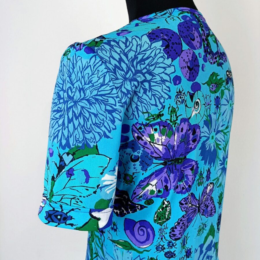 camicia vintage a fiori blu
