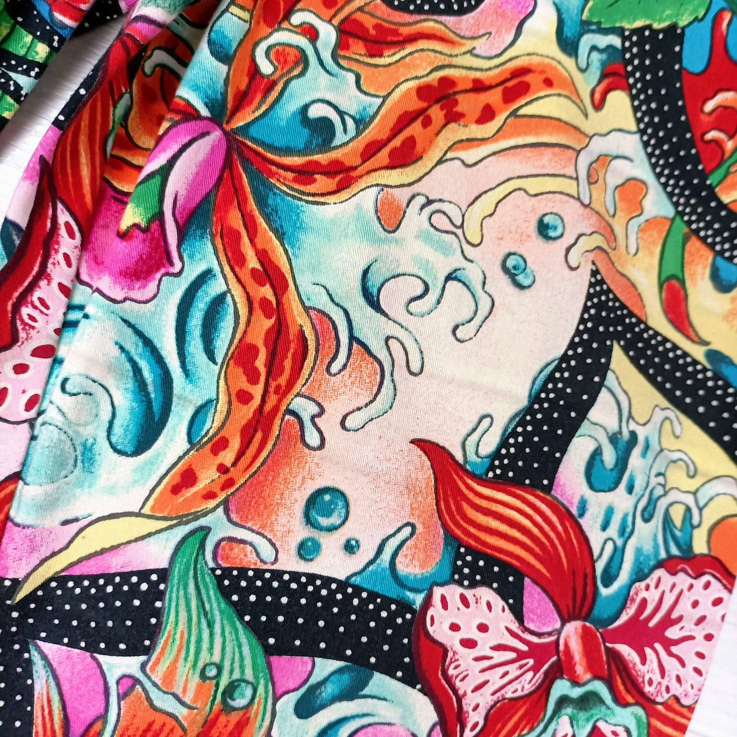 pantaloni astratti a fiori vintage