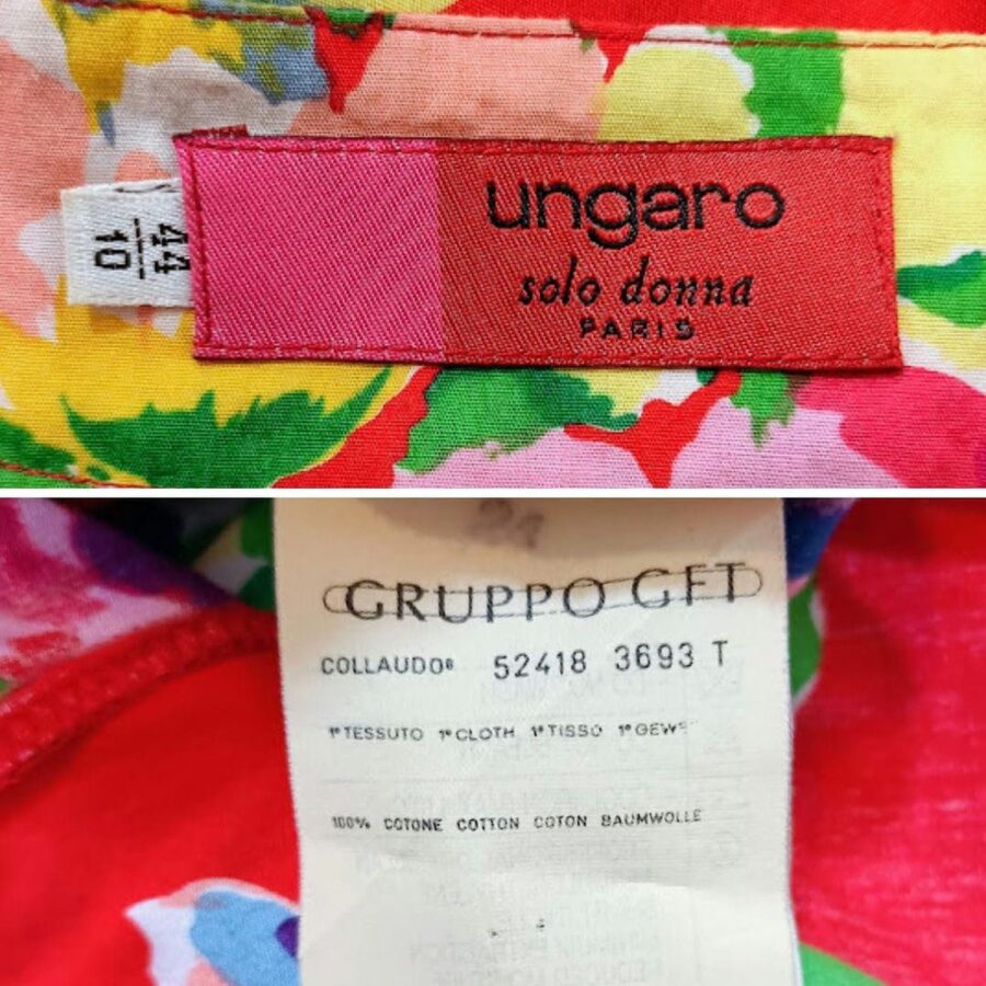Ungaro vintage vestito rosso a fiori - immagine 4