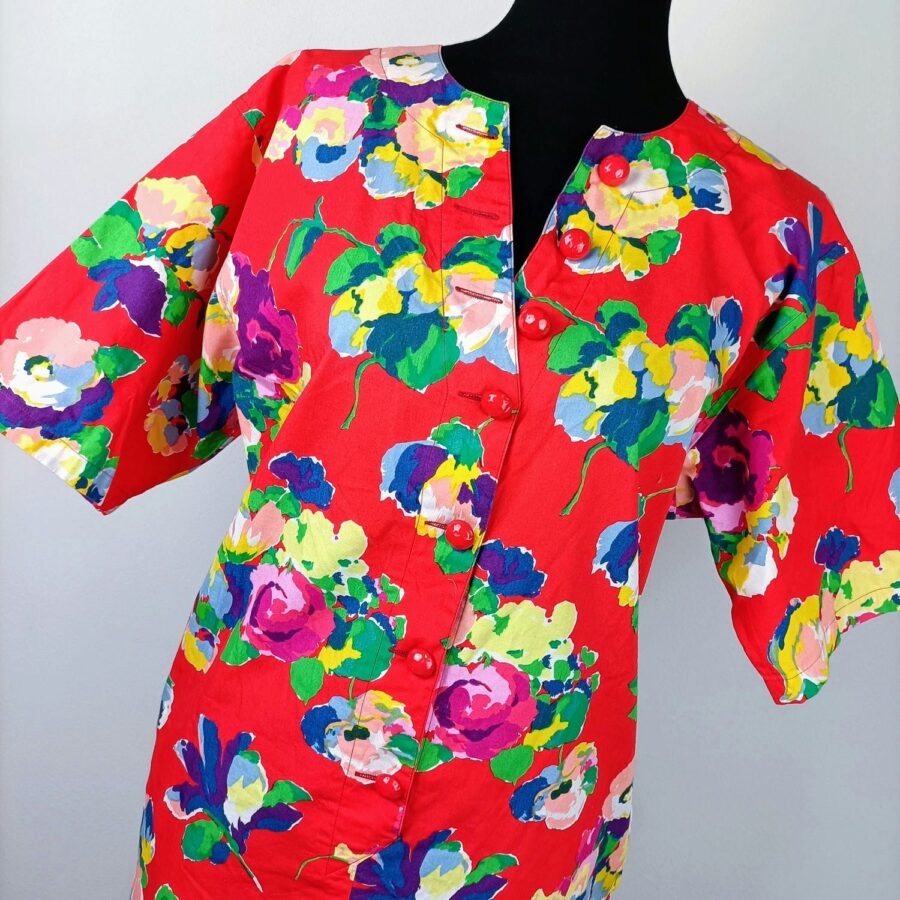 Ungaro vintage vestito rosso a fiori - immagine 2