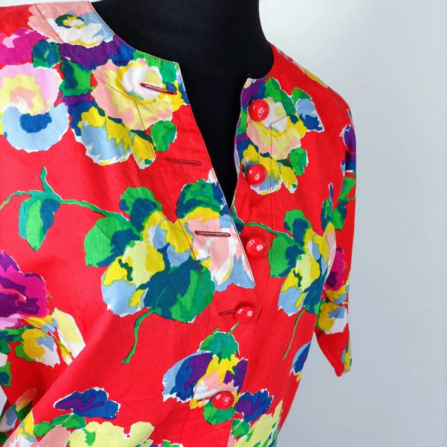 Ungaro vintage vestito rosso a fiori - immagine 6