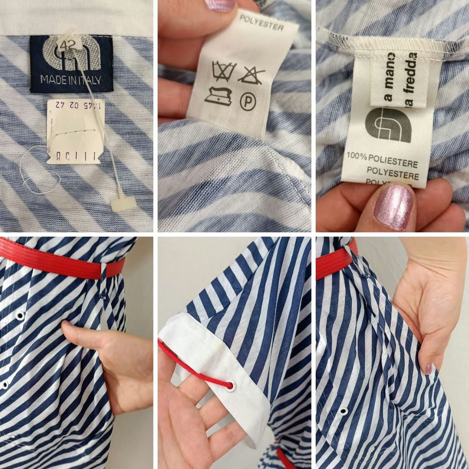 outfit bianco e blu righe