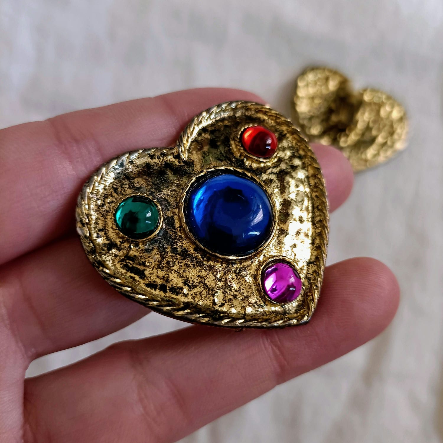 orecchini a cuore multicolore