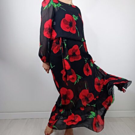 vestito vintage con papaveri Moschino cheap and chic