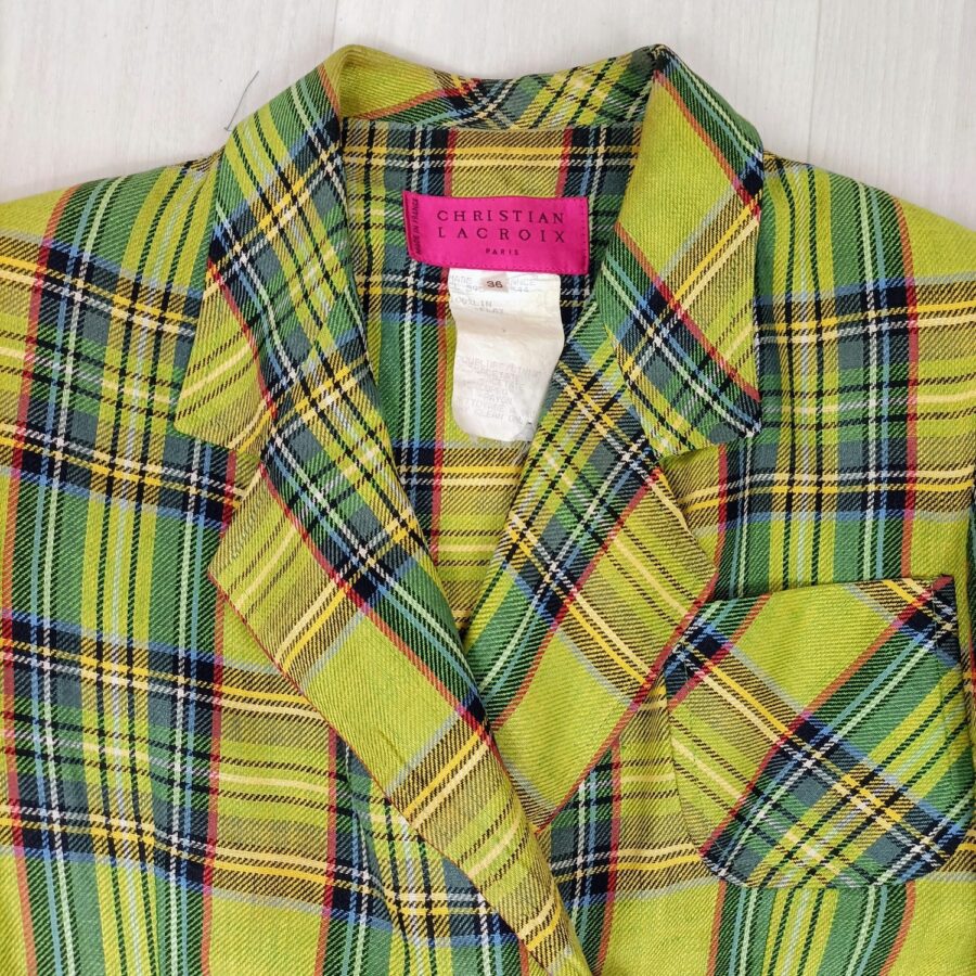 giacca tartan verde donna