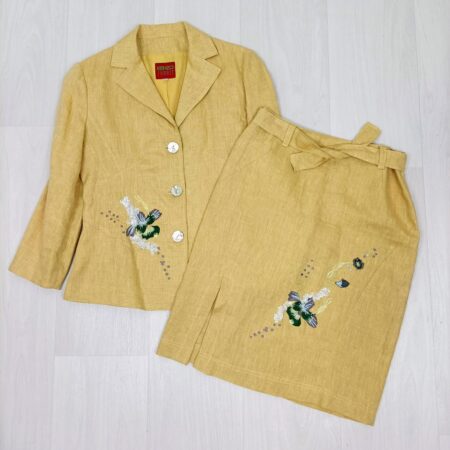 kenzo tailleur lino giallo