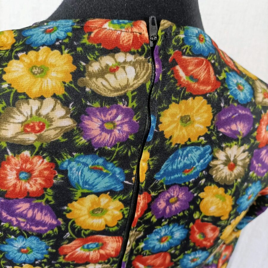 vestito a fiori vintage anni 70