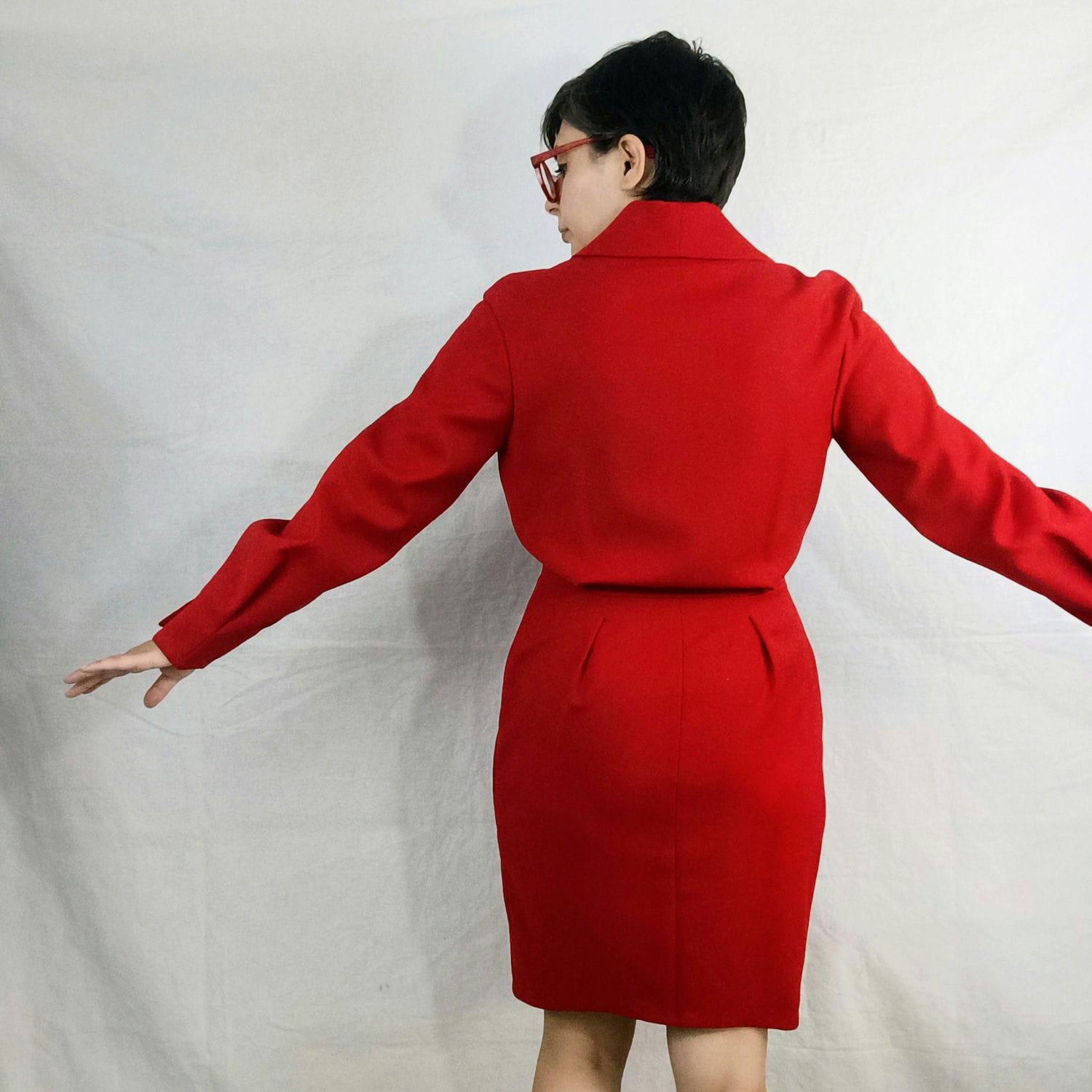 glam red dress Mugler