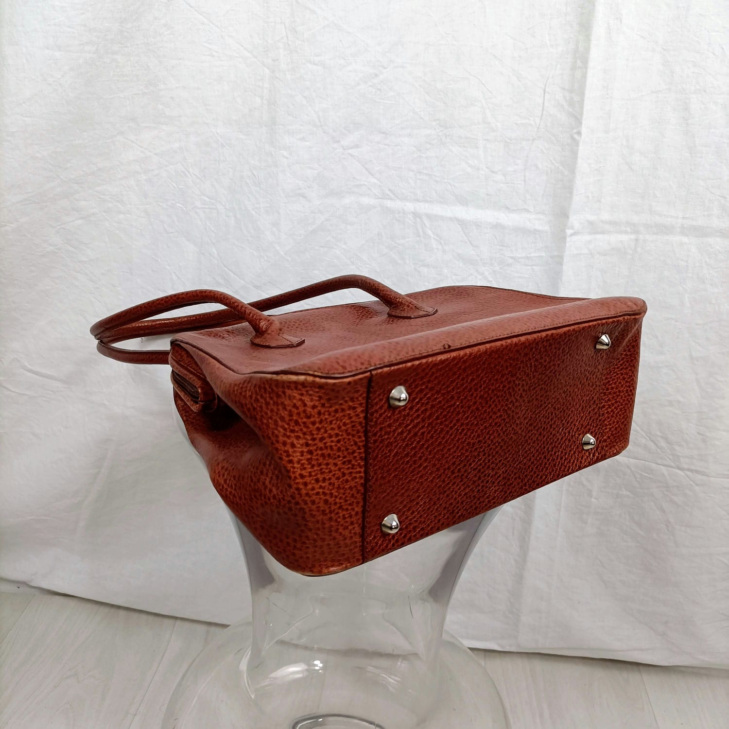 borsa in pelle marrone