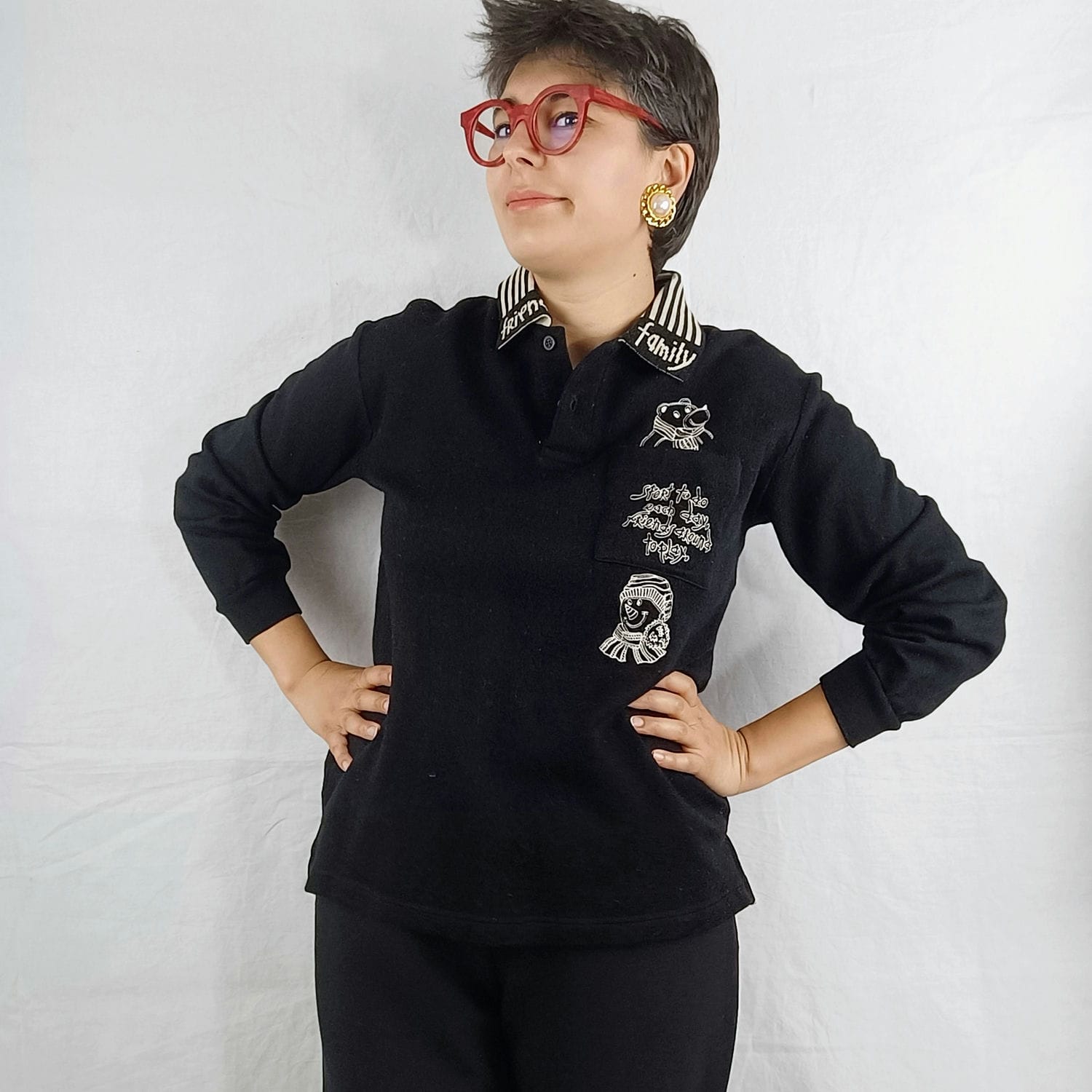 pullover nero vintage