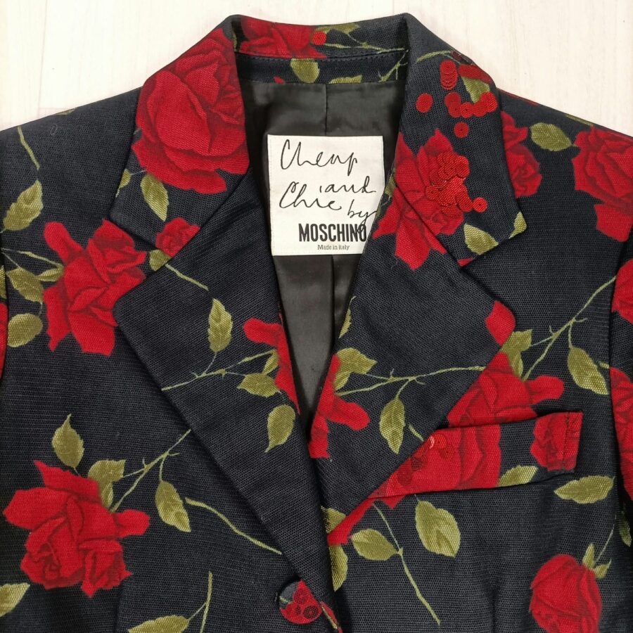 Giacca con rose rosse Moschino 90s vintage
