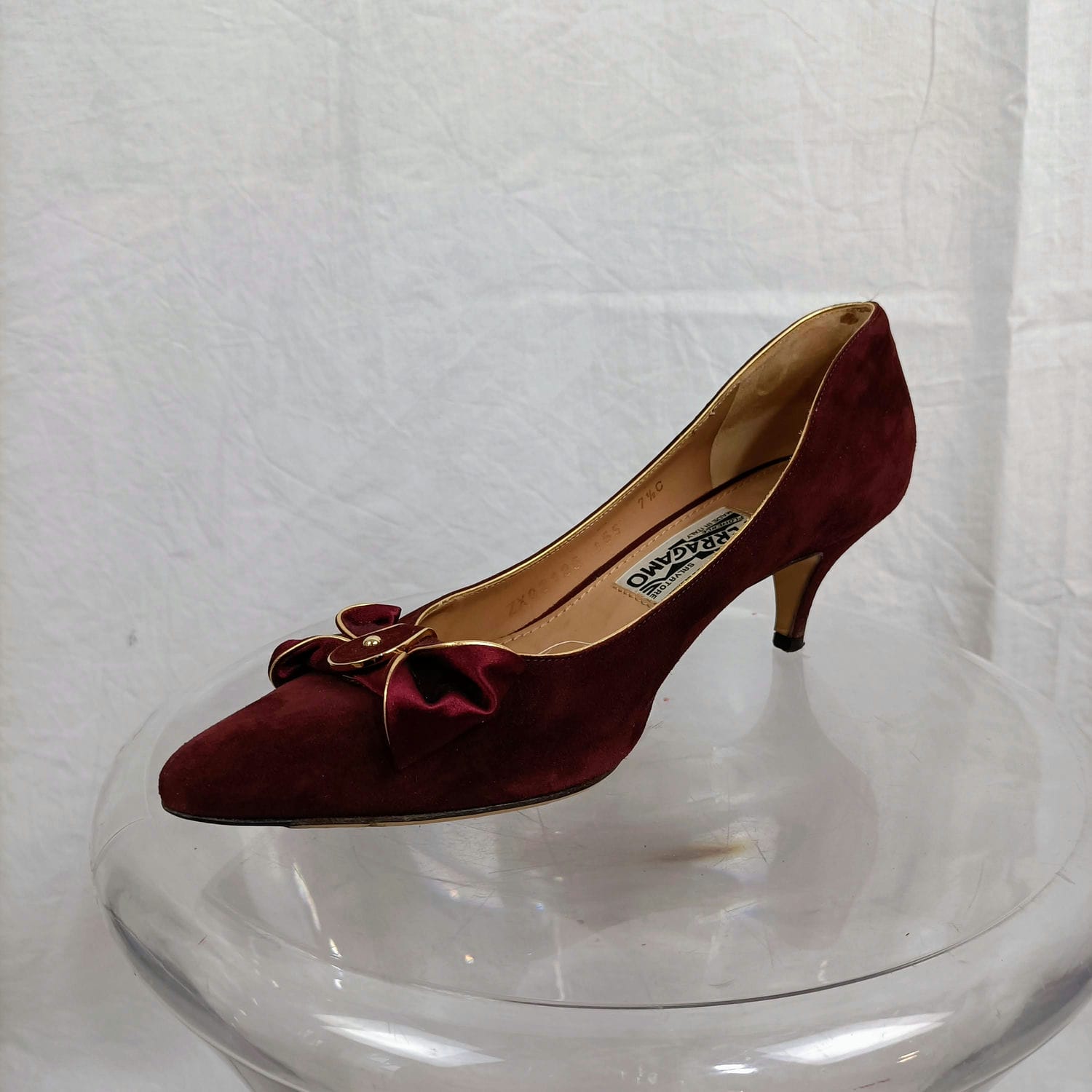 scarpe con tacco bordeaux
