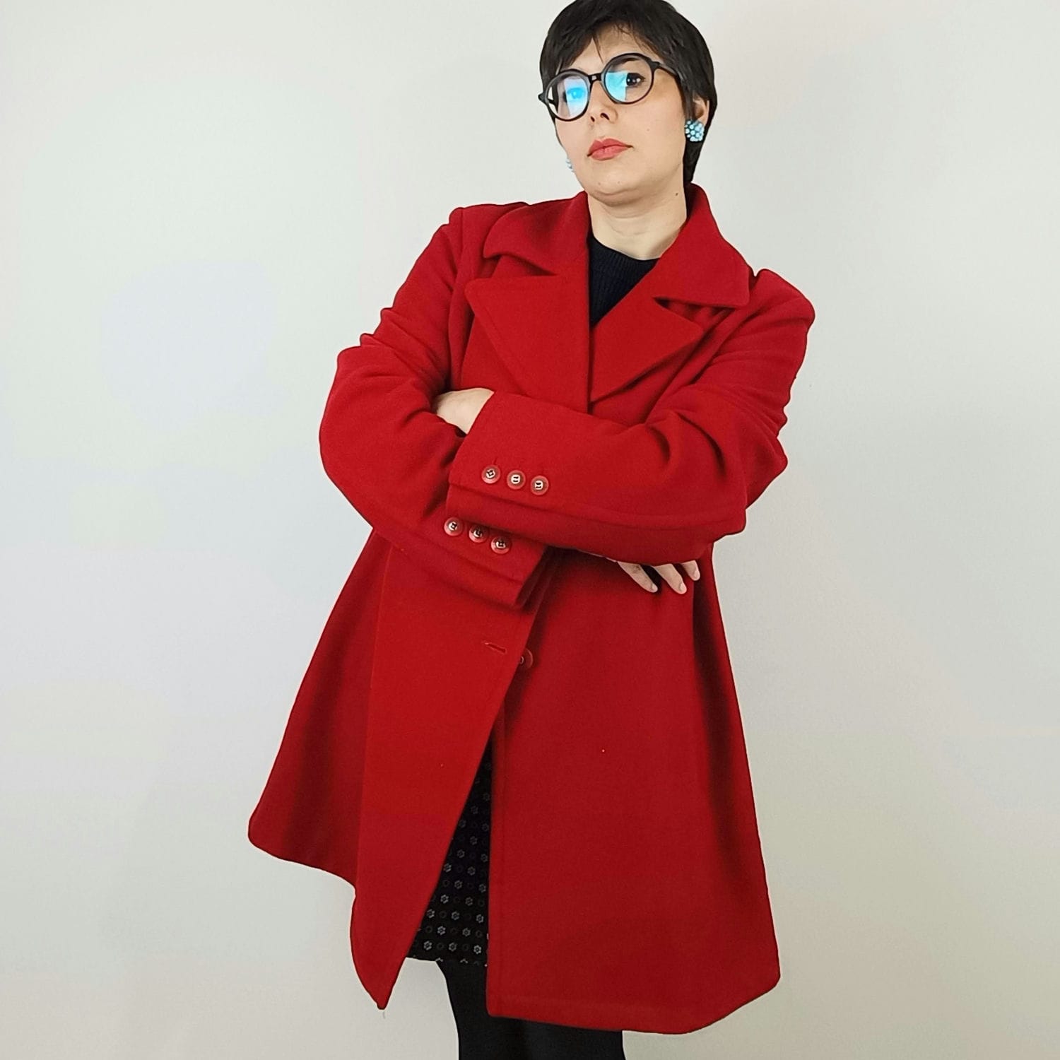 Cappotto rosso donna Byblos vintage