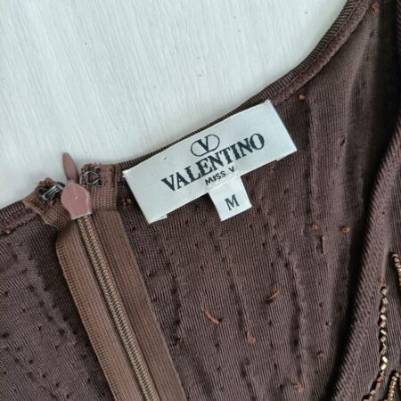 Vestito marrone con perline Valentino Miss V